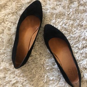 Madewell suede black ballet flats